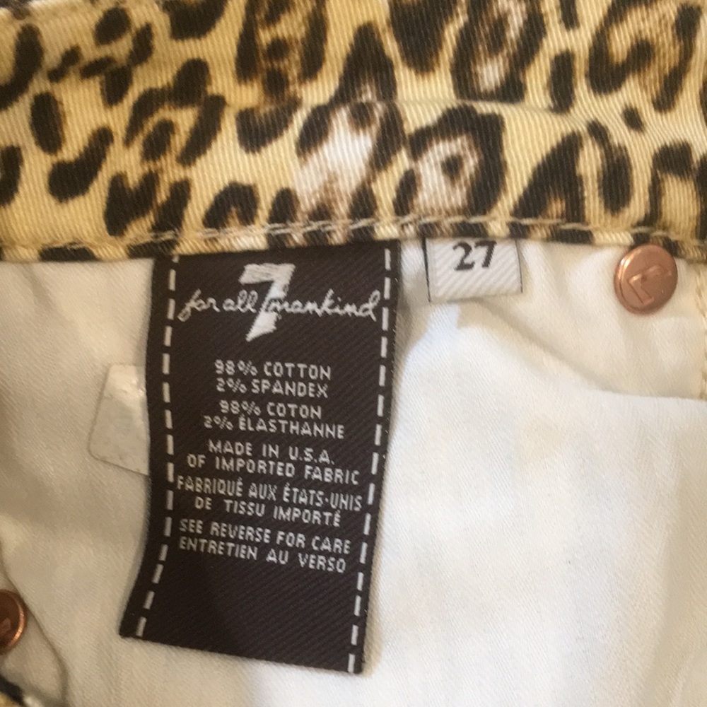 🆕 7 For All Mankind Cheetah Print Cropped Skinny Jean size 27 - Picture 12 of 12